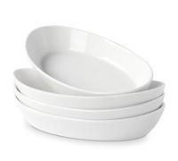 Juego de 4 Bandeja Horno Ceramica Ovaladas, Platos para Lasaña, Fuente para Horno Pequeña, para Lasañas, Pasteles, Tapas y Más - 300ml Porción individual - 19.5 x 11.3 x 3.7cm