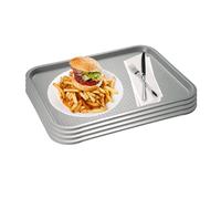 Juego de 4 bandejas APS Fast Food, irrompibles y aptas para el lavavajillas, Made in Germany, 53 x 32,5 cm, Altura 2 cm (GN 1/1), Gris