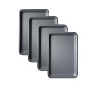 Juego de 4 bandejas profundas para horno de cocina económica - 31 cm antiadherentes para asar en hornos - Bandeja para horno antiadherente - Bandejas y utensilios de horneado aptos para lavavajillas