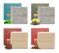 Juego de 4 barras de jabón natural para hombre, barra de limpieza, hidratante y exfoliante, jabones exfoliantes, juego de regalo para viajes, para hombres, cara, cuerpo, barba, 5.3 onzas de 4 barras