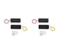 Juego de 4 barras de jabón para puente de cuello P90 Pickup Alnico 5 pastillas de guitarra eléctrica de bobina única, color negro