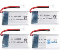 Juego de 4 Baterías Lipo 3.7V 600mAh para Drones Syma X5 X5C Wltoys Recargables