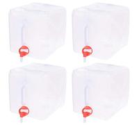 Juego de 4 bidones de agua HAC24, 5 litros, plegables, aptos para agua potable, bidón de agua potable, bidón de agua con grifo, bidón de plástico para camping