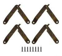 Juego de 4 bisagras diseñadas para caja de madera, cajón, cajuela o escritorio, con sutil estilo antiguo y ajuste práctico (amarillo)