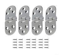 Juego de 4 bisagras marinas de aleación de zinc para mesas y puertas plegables, bisagras abatibles resistentes con capacidad de carga (plata)