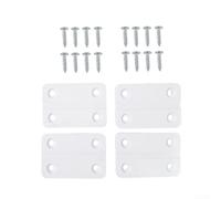 Juego de 4 bisagras para puerta de nevera, kit de reparación para refrigerador, congelador, cubo de hielo, estilo de cierre suave, plástico blanco, espacio entre agujeros de 35 mm