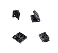 Juego de 4 bisagras plegables de plástico negro para armario de tensión, puerta de armario y cajas de distribución (40 x 40 mm)