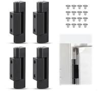Juego de 4 Bisagras Puertas Madera, Bisagras para Puertas y Ventana de Metal, Cinta de Reformación bisagra de Puerta Tipo Tornillo Aleación de Zinc Cromado Para Cuadros Eléctricos(Negras)