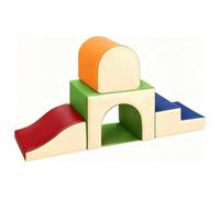 Juego de 4 Bloques de Espuma para Niños: Cuero PU Bloques Psicomotricidad Infantil - Set de Escalada Arco Elíptico para Interior Infantil Juego de Trepar y Gatear Regalo para Bebés