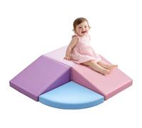 Juego de 4 Bloques de Espuma para Niños: Cuero sintético Bloques Psicomotricidad Infantil - Set de Escalada Escalera Rampa Extendida para Interior Infantil para Escalar y Niños (Púrpura)