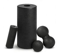 Juego de 4 bolas de masaje, Foam Roller Masaje Kit, Juego de Fascia, Rodillo de Espuma de Masaje Muscular, Bola Doble, alivia la tensión, para Yoga, Fitness, Pilates, Cilindro