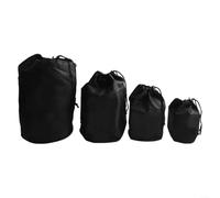 Juego de 4 bolsas de almacenamiento con cordón para camping, nailon 190D, impermeable, a prueba de polvo, 22 x 40 cm, 18 x 32 cm, 13 x 25 cm, 10 x 17 cm