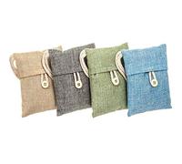 Juego de 4 bolsas de carbón natural purificadoras de aire de bambú para el hogar y el coche, cada bolsa es de 100 g