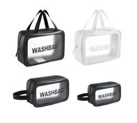 Juego de 4 bolsas de transporte transparentes, resistentes al agua, bolsa de playa para mujer, bolsa de viaje, organizador de cosméticos para artículos de tocador, bolsa de PVC para piscina, bolsa de