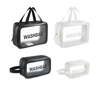 Juego de 4 bolsas de transporte transparentes, resistentes al agua, bolsa de playa para mujer, bolsa de viaje, organizador de cosméticos para artículos de tocador, bolsa de PVC para piscina, bolsa de