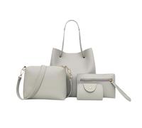 Juego de 4 bolsos de mano para mujer - Monederos de cuero de moda | Juego de bolsillos para tarjetas portátiles | Varios colores, tipo cuadrado horizontal, bolso multi-púrpura, grande, hombro, medio