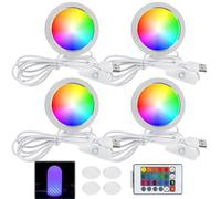 Juego de 4 bombillas LED para impresora 3D, luz nocturna de repuesto, RGB, juego de iluminación LED, impresora 3D, iluminación LED, funciona con USB, para modelos de manualidades