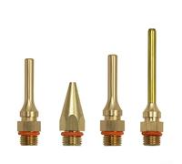Juego de 4 boquillas de pegamento caliente, extensiones de punta fina de cobre con bola antigoteo, piezas de pulverización de tubo de metal de 34 mm, 50 mm, 70 mm, para reparación de precisión