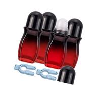 Juego de 4 botellas de 50 ml de cristal con tapas doradas aplicador de bola lisa para aceites de fragancia de almacenamiento rojo degradado