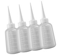 Juego de 4 botellas para apretar, dispensador de pegamentos, botella de boquilla para pegamentos, aceite y botellas de lavado, necesidades en suministros de manualidades