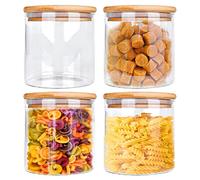 Juego de 4 Botes Cocina Almacenaje, 650ml Tarros de Cristal con Tapa, Tarros Cocina Almacenaje, Botes de Cristal con Tapa, Tarro Cristal Hermetico