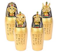 Juego de 4 botes de oro egipcio, Figuras de adorno del Antiguo Egipto