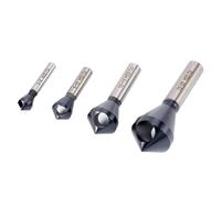 Juego de 4 Brocas Avellanadoras para Desbarbar y Chaflanar Broca Avellanadora Ranurada con Revestimiento de Cobalto M35 Vástago Redondeado de 90 Grados Herramienta Práctica para Desbarbar y Chafla
