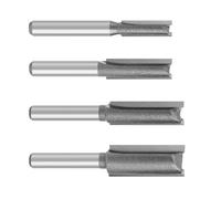Juego de 4 brocas de corte recto de resistencia industrial de 1/4 pulgadas para materiales de madera dura, enrutador de corte Wolfride