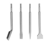 Juego de 4 brocas para taladro con martillo, brocas para martillo en hormigón con punta plana y cinceles de corte, de acero al carbono, compatibles con SDS Plus, ideales para la