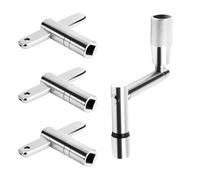 Juego de 4 brocas para tambor, 3 llaves cuadradas estándar y 1 llave de tambor giratoria rápida para afinar tambores, llave de afinación de tambor de acero inoxidable