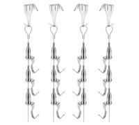 Juego de 4 cables flexibles de acero inoxidable para colgar fotos, marco de fotos, textura de metal para un montaje seguro en la pared, estructura modificable para colgar galería