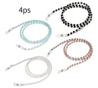 Juego de 4 cadenas antideslizantes para gafas con cuentas, diseñadas para asegurar gafas de lectura y deportivas para mujeres