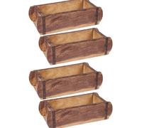 Juego De 4 Cajas De Madera Vintage Con Bandeja De Madera De Madera Reciclada