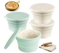 Juego de 4 cajas para pizzas con tapa, 13 x 7,6 cm, perfectas como caja de pizza, caja de fermentación y caja de masa de silicona antiadherente para caja de fermentación, masa para pizza, masa de pan