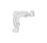Juego de 4 calcomanías de flores de PVC de estilo retro para decoración creativa de armarios y camas (blanco con plata)