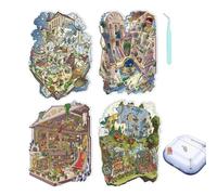 Juego de 4 calcomanías en miniatura para casa, para aliviar el estrés, botella de agua para laptop, de teléfono, diario de viaje, planificador de manualidades, decoración de álbumes de recortes