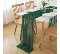 Juego de 4 caminos de mesa de gasa for bodas, fiestas, despedidas de soltera, cumpleaños, decoración navideña for el hogar(Dark green)