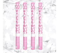 Juego de 4 cánones de confeti corazones oro rosa 60 cm - Lanzador confeti boda salida de novios cumpleaños - Lluvia metálica rosa oro aire comprimido - Zenda Club