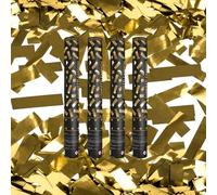 Juego de 4 cánones de confeti mariposas blancas 40 cm - Alcance 5 a 8 m - Lanzador Confeti Biodegradable Boda Salida de los novios Baby Shower Bautismo - Zenda Club (gold)