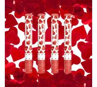 Juego de 4 cánones de confeti mariposas blancas 40 cm - Alcance 5 a 8 m - Lanzador confeti biodegradable boda salida de los novios Baby Shower Bautismo - Zenda Club (rojo)