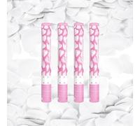 Juego de 4 cánones de confeti mariposas blancas 40 cm - Alcance 5 a 8 m - Lanzador Confeti Biodegradable Boda Salida de los novios Baby Shower Bautismo - Zenda Club (blanco 2)