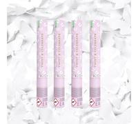 Juego de 4 cánones para confeti mariposas blancas 40 cm - Alcance 5 a 8 m - Lanzador confeti biodegradable boda salida de los novios Baby Shower Bautismo cumpleaños - Air Comprimido - Zenda Club