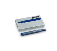 Juego de 4 cartuchos de tinta LAMY T10 con gran capacidad de tinta, aptos para todos los modelos de plumas estilográficas LAMY. Contenido: 1,25 ml por cartucho. 5 uds/paquete. Color tinta: azul-negro