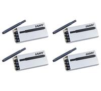 Juego de 4 cartuchos de tinta LAMY T10 con gran capacidad de tinta, aptos para todos los modelos de plumas estilográficas LAMY. Contenido: 1,25 ml por cartucho. 5 uds/paquete. Color tinta: negro