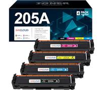 Juego de 4 cartuchos de tóner 205A compatibles con HP 205A CF530A CF531A CF532A CF533A para HP Color Laserjet Pro MFP M180n M180nw M180fw M181n M181fw, M154a M154nw (negro, cian, magenta, amarillo, 4