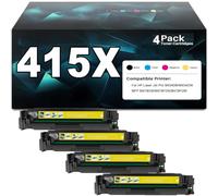 Juego de 4 Cartuchos de Tóner 415X con Chip para HP 415X W2030X W2031X W2032X W2033X compatibles con impresoras Color LaserJet Pro M454DN M454DW MFP M479DW M479FDN M479FDW
