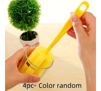 Juego de 4 cepillos con mango largo: esponja, para tazas, botellas, vasos y termos - Color aleatorio