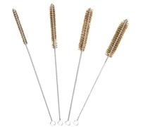 Juego de 4 cepillos de limpieza de tubos de latón, alambre de latón, 6-12 mm, juego de cepillos de alambre de latón, cepillos de limpieza con mango largo para tubos cilíndricos (6/8/10/12 mm)
