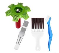 Juego de 4 cepillos de peine de aleta para aire acondicionado, para radiador, condensador y evaporador, limpieza y mantenimiento de bobinas de acero inoxidable