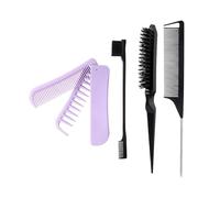 Juego de 4 cepillos de pelo para bordes de peinado y cepillos de espalda, brochas, rompecabezas, peine de cola, herramientas de peinado